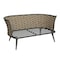 Homeroots 56in Dark Gray Aluminum Outdoor Love Seat with Taupe Cushions 556637 - alternate 2