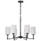 Nuvo Liam, 6 Light Chandelier, Matte Black, White Opal Glass 60/8216 - alternate 2
