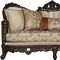 Homeroots 39" Beige Floral Sofa And Toss Pillows With Dark Brown Legs 348217 - alternate 3