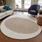 Homeroots 8' Ivory And Brown Round Striped Washable Indoor Outdoor Area Rug 597171 - alternate 3