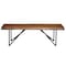 Homeroots 55" Brown and Black Solid Wood Dining Bench 524092 - alternate 2