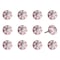 Homeroots Set of Twelve Pink White And Burgundy Floral Ceramic Drawer Pull Knobs, 12PK 321701 - alternate 3