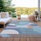 Homeroots 9' X 12' Sky Blue Teal Blue And Brown Geometric Washable Indoor Outdoor Area Rug 616746 - alternate 2
