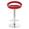 Elama 2 Piece Retro Adjustable Bar Stool in Red with Chrome Base ELM-806-RED - alternate 2