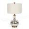 Homeroots 27" Silver Metallic Glass LED Table Lamp With Ivory Drum Shade 528687 - alternate 3