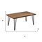 Homeroots 63" Brown and Black Wood And Metal Dining Table 555199 - alternate 4