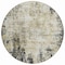 Homeroots 8' Black Ivory And Beige Round Abstract Washable Indoor Outdoor Area Rug 612306 - alternate 3