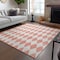 Homeroots 3' X 5' Salmon And Ivory Geometric Washable Indoor Outdoor Area Rug 577103 - alternate 3