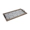 Homeroots 32in Brown and Black Glass Metal And Wood Geometric Serving Tray With Handles 376028 - alternate 2
