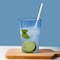 Smarty Had A Party 12 oz. Clear Blue Disposable Plastic Party Cups, 240PK 512C-BL-CASE - alternate 3