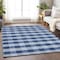 Homeroots 3' X 5' Navy Blue And Ivory Plaid Washable Indoor Outdoor Area Rug 595499 - alternate 2