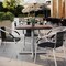 Flash Furniture 36" Square Outdoor Tabletop, Dark Brown, Seamless Surface Technology, 30x30 Silver Cast Iron X Base ST-SQ36-WBR-T3030S-GG - alternate 3