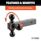 Curt Multi-Ball Mount, 1-7/8, 2, 2-5/16 in Dia Hitch Ball, Carbon Steel, Powder-Coated 45652 - alternate 2
