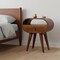 Homeroots 21" Chestnut Solid Wood Oval One Drawer Nightstand 722579 - alternate 2