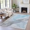 Homeroots 3' X 5' Teal Blue And Gray Abstract Washable Indoor Outdoor Area Rug 631857 - alternate 4