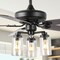 Jonathan Y Lucas 52" 3-Light Rustic Industrial Iron/Wood/Seeded Glass Mobile-App/Remote-Controlled LED Ceiling JYL9614A - alternate 3