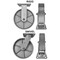 Hyw Products Heavy Duty Caster Set 8in Steel Wheels, 2 Rigid & 2 Swivel, 4PK 40-80R-A1-SS-2,40-80S-A1-SS-2 - alternate 2