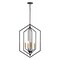 Vaxcel Riley 4 Light Black and Satin Brass Contemporary Geometric Cage Pendant Light P0388 - alternate 1