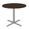 Regency Round Cain Small X-Base Breakroom Table, 30 in W, 30 in L, Neo Walnut TB30RNDNWGY - alternate 1