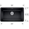 Blanco Precis Silgranit 30" Single Bowl Undermount Kitchen Sink - White 442533 - alternate 2