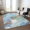 Homeroots 10' X 14' Sky Blue And Teal Blue Abstract Washable Indoor Outdoor Area Rug 611257 - alternate 3