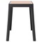 Leisuremod Tresse Stackable Plastic Square Dining Stool with Wicker Seat, Black TS12BL - alternate 3