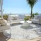 Homeroots 8' Gray Charcoal And Silver Round Geometric Washable Indoor Outdoor Area Rug 588270 - alternate 2