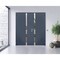 Vdomdoors Steel Double Doors Cynex 6777 Grey Stainless Inserts Single Modern Painted CYNEX6777DEXD-GRE-RH-I-W72 x H80 - alternate 2