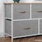 Flash Furniture Harris 5 Drawer Vertical Storage Dresser with White Cast Iron Frame, Oak Wood Top and Beige Easy Pu WX-5L206-W-WH-BG-GG - alternate 2