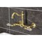 Kingston Brass Two-Handle Wall Mount Bridge Kitchen Faucet, Brushed Brass KS1267WLL - alternate 2