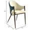 Leisuremod Sante Modern Leather Dining Arm Chair with Iron Legs in Cream/Green SC53CRDG - alternate 4