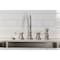 Kingston Brass Double-Handle Widespread Kitchen Faucet with Brass Sprayer, Brushed Nickel KS2798BPLBS - alternate 3