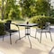 Flash Furniture Square Table Set, Aluminum, Glass, Metal, Plastic, Rattan, Clear TLH-073SQ-037BK2-GG - alternate 2
