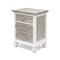 Homeroots 28" White And Gray Solid Wood One Drawer Nightstand With USB 571339 - alternate 3