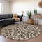 Homeroots 8' Brown And Beige Round Geometric Washable Indoor Outdoor Area Rug 599270 - alternate 2