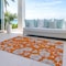 Homeroots 5' X 8' Orange And Gray Floral Washable Indoor Outdoor Area Rug 600031 - alternate 2