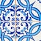 Homeroots 6" X 6" Blue and White Medi Peel And Stick Tiles 400137 - alternate 2