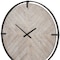 Homeroots 33" Black And Natural Metal And Solid Wood Analog Distressed Round Wall Clock 609408 - alternate 2