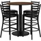 Flash Furniture Round Walnut Bar Table, Round w/Black Seats, 36", 36" L, 36" W, 42" H, Laminate Top, Wood Grain MD-0011-GG - alternate 1