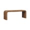Homeroots 48in Beige and Brown Boucle and Solid Wood Upholstered Bench 723429 - alternate 2