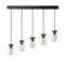 Jonathan Y Gaines 33.25" 5-Light Farmhouse Industrial Iron Mason Jar Linear LED Pendant, Oil Rubbed Bronze/Clear JYL7803A - alternate 3