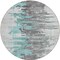 Homeroots 8' Teal Blue Charcoal And Silver Round Abstract Washable Indoor Outdoor Area Rug 582412 - alternate 3