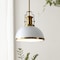 Jonathan Y Homer 13" 1-Light Modern Industrial Metal LED Dome Pendant, Brass Gold/White JYL9536D - alternate 3