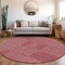 Homeroots 8' Red And Ivory Round Geometric Washable Indoor Outdoor Area Rug 600740 - alternate 2