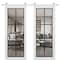 Sartodoors Sturdy Double Barn Door with Clear Glass, Lucia 2366 White Silk and Aluminum Strips, 13FT Rail Han LUCIA2366DB-S-WS-36 x 84 - alternate 1
