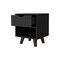 Homeroots 19" Black Wood One Drawer Nightstand 530198 - alternate 4
