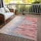 Homeroots 3' X 5' Coral Pink And Gray Abstract Washable Indoor Outdoor Area Rug 601194 - alternate 2