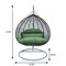 Leisuremod Teardrop Hanging Swing Chair with Stainless Steel Stand, 440 lb Capacity, Weatherproof RSCGR-57DG - alternate 2