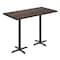 Flash Furniture Bennett 30 in x 60 in Solid Wood Indoor Tabletop in Dark Brown with 22 in x 22 in Bar Height GSF-REC3060-DKBRN-T2222B-GG - alternate 1