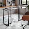 Martha Stewart 23.5 in. D X 47.25 in. W X Glass, Steel, Clear Top/Oil Rubbed Bronze Frame XU-DK-1-BK-MS - alternate 4